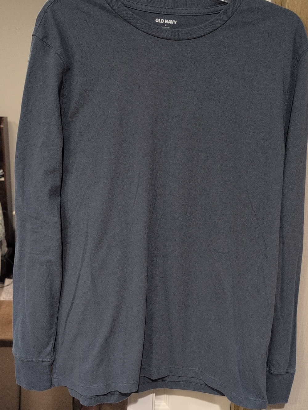 Old Navy Men's Long-Sleeve Crew Neck Shirt - Slate/Navy Blue